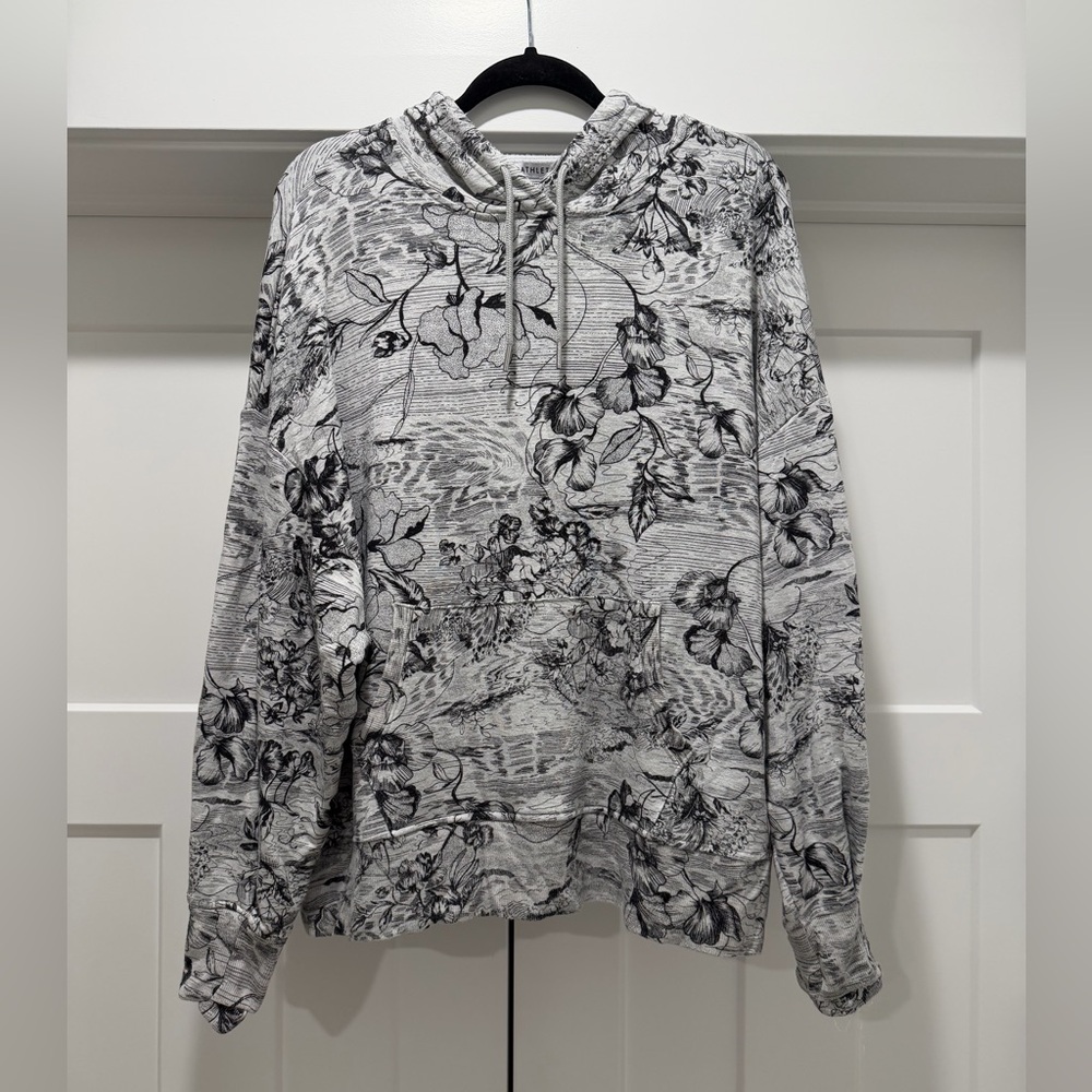 Athleta Black and Gray Patterned Hoodie